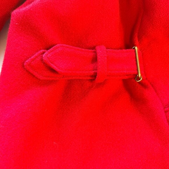 Woolrich Woman USA Made Red Wool Coat Large Funnel Neck Buckle Vintage 30328 - Picture 13 of 16